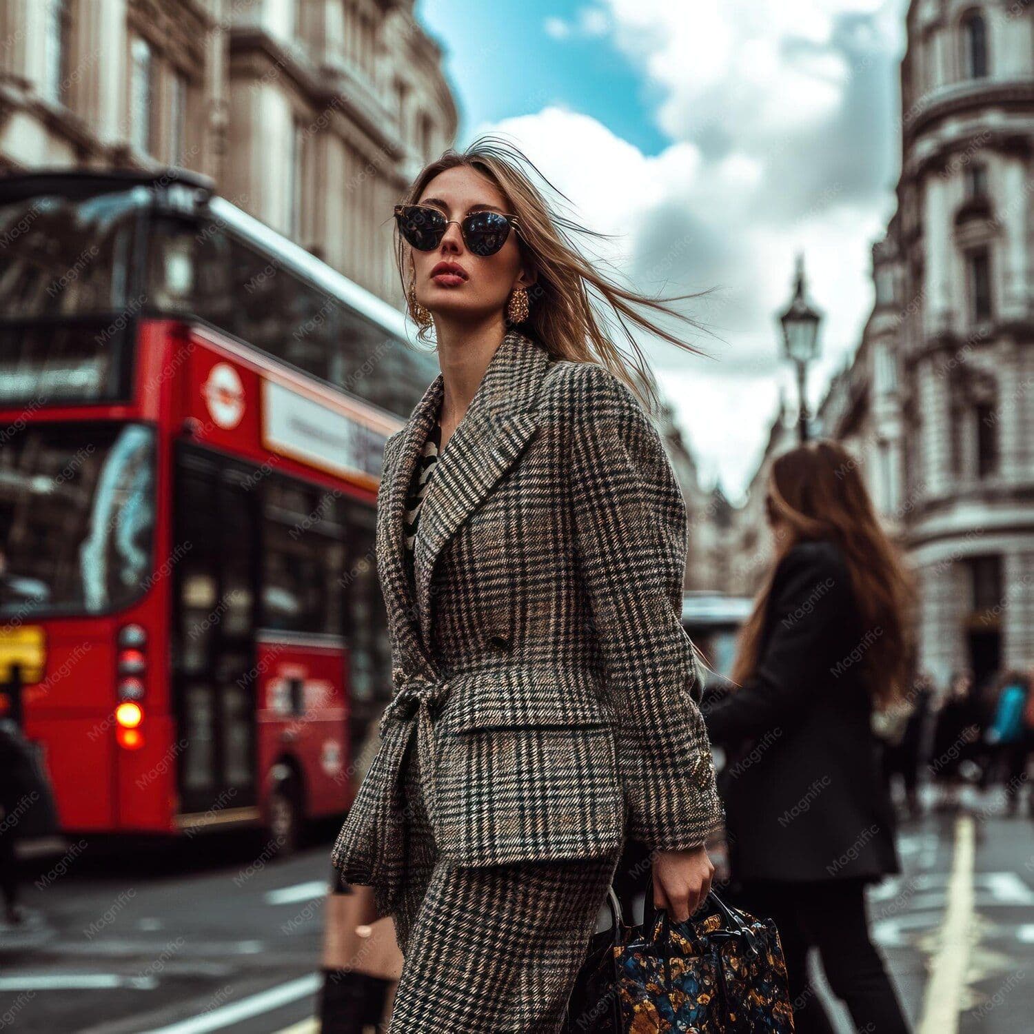 Woman wearing high tech